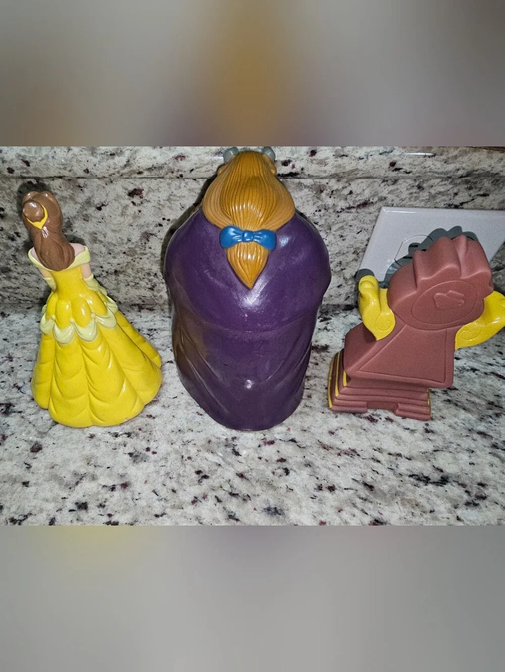 Vintage 1992 Pizza Hut Disney Beauty & The Beast Rubber Hand Puppets